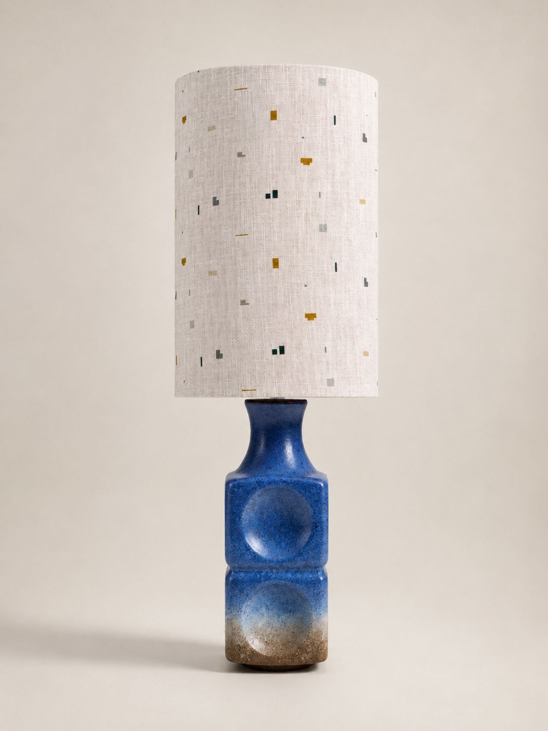 Italian Ceramic Table Lamp With Custom Made De Ploeg Lampshade