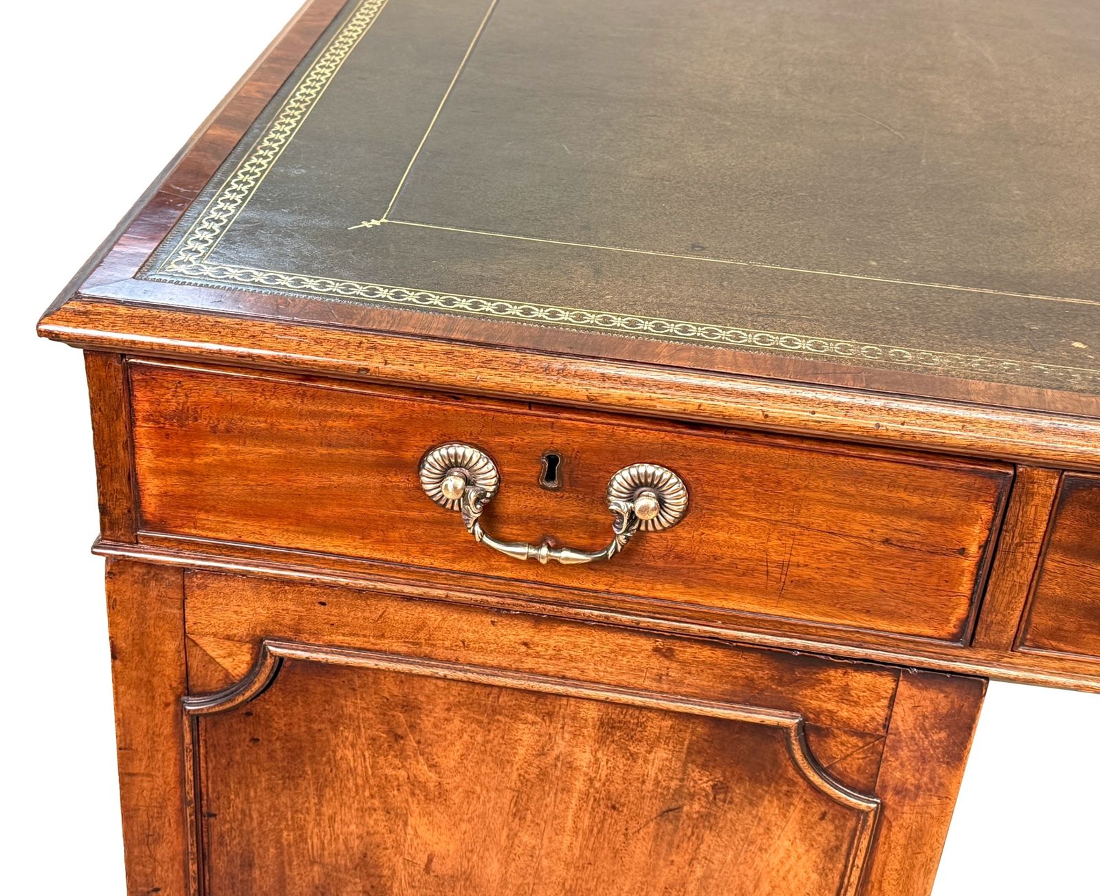 photo buy 18th Century Georgian Mahogany Pedestal Partners Desk, Chippendale Period (England, Circa 1770)