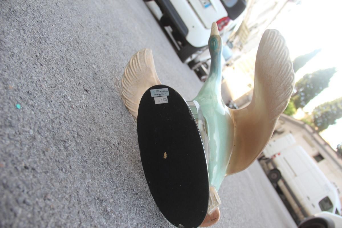 photo for sale Giulia Mangani Duck In Lucite Porcelain Gold 1970 Silver Metal Made In Italy