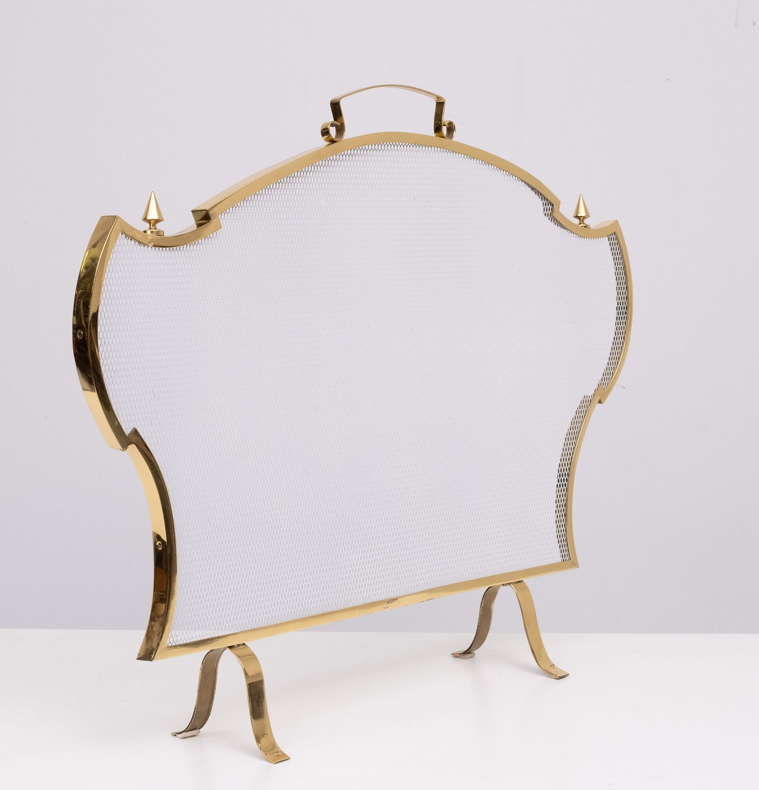 Hollywood Regency Messing Haardscherm jaren 1970 Frankrijk photo furniture