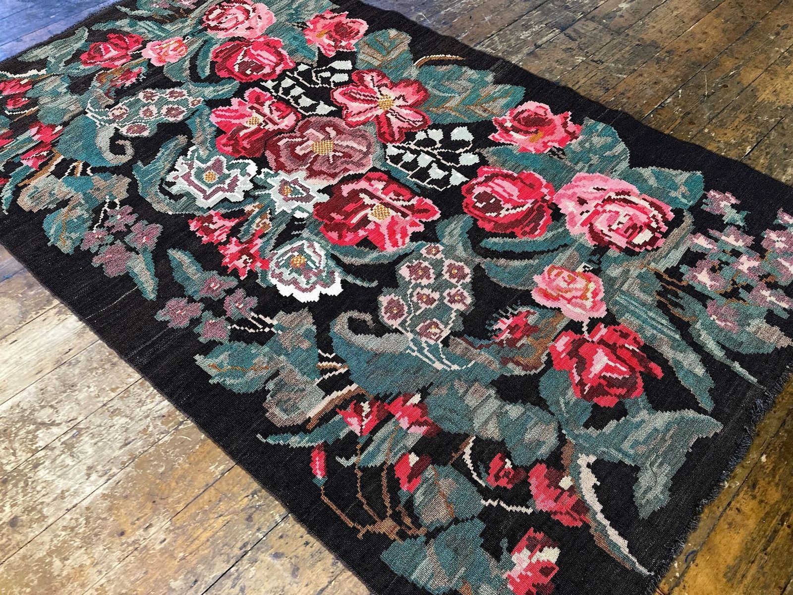 Vintage Bessarabian Kilim 2,21m X 1,30m photo vinterior