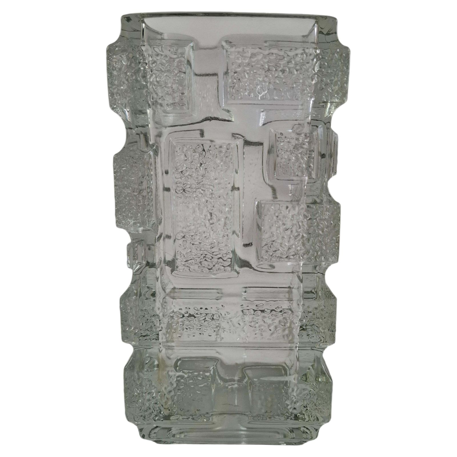 Vase en verre « Brickwork » Rudolfova Huť, par Jiří Zejmon, 1969, Tchécoslovaquie
