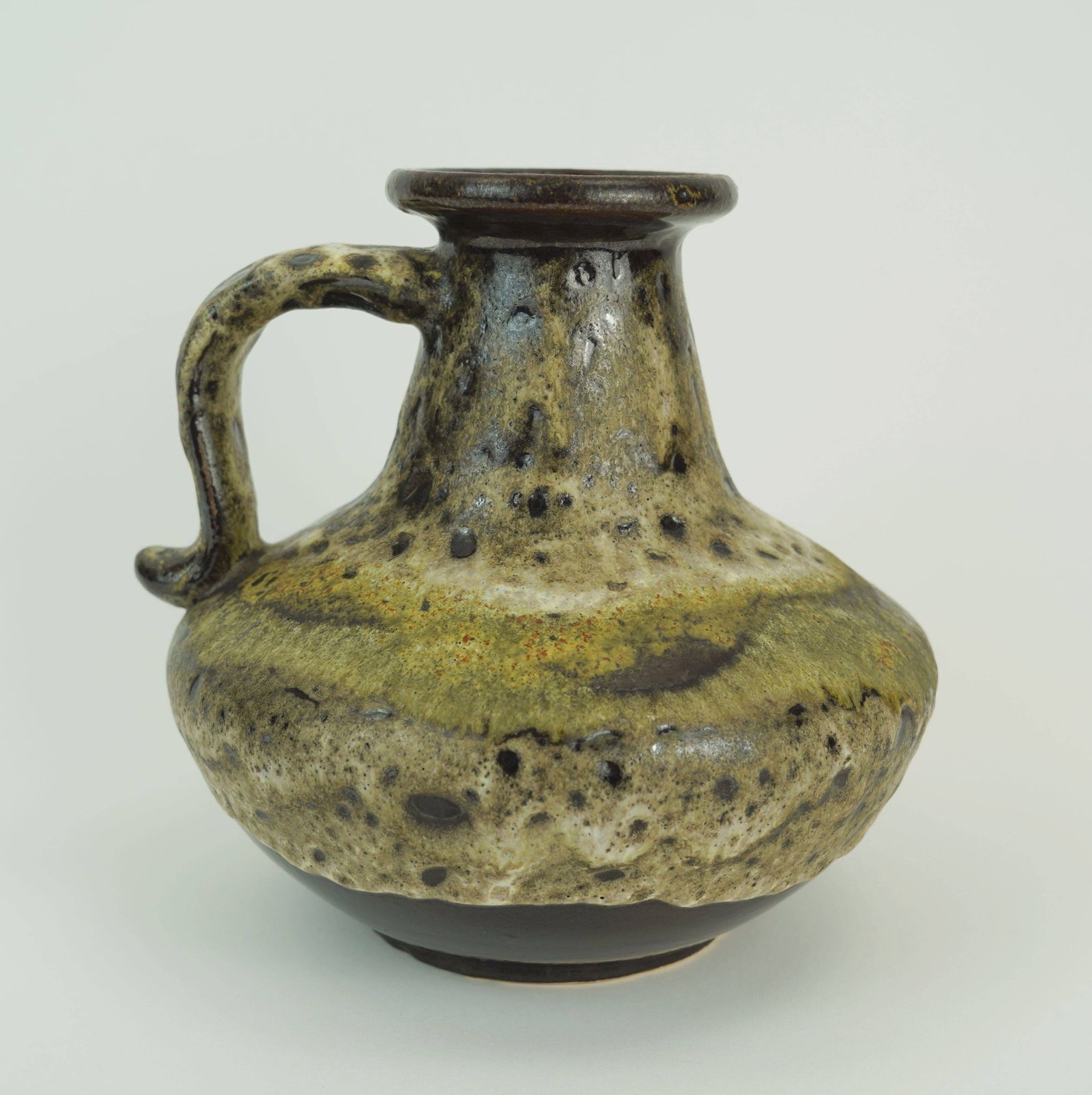 Ruscha Mid Century Vaas Drip Glaze Aardetinten Aardewerk Model 377 21