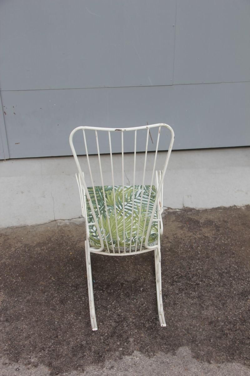 Midcentury Garden Swing In Child White Worked Metal, 1950s photo Garden Furniture