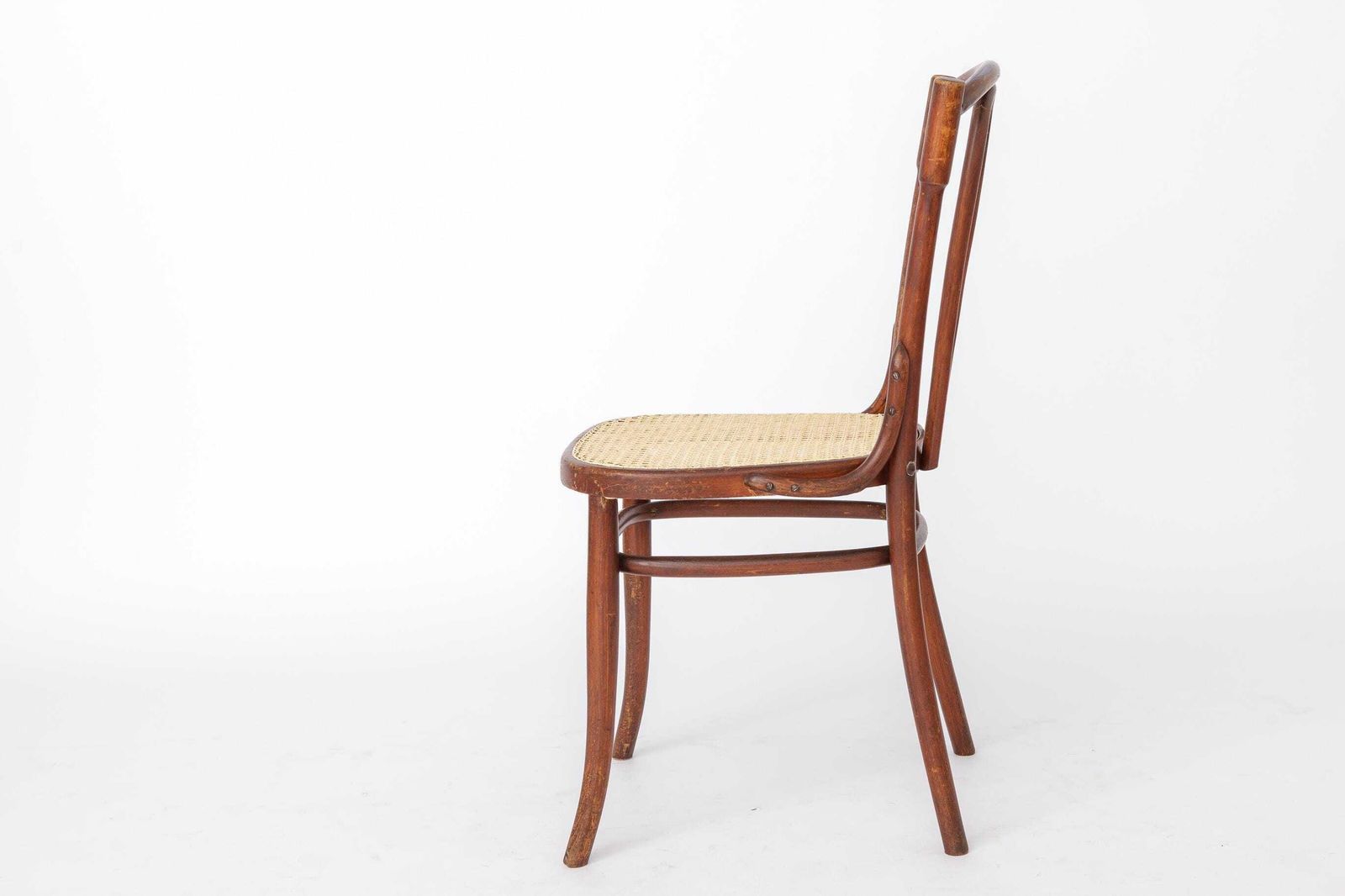 Antique Bentwood Chair In The Style Of Thonet No. 56 | Austrian Rattan Chair | 1930s photo vinterior
