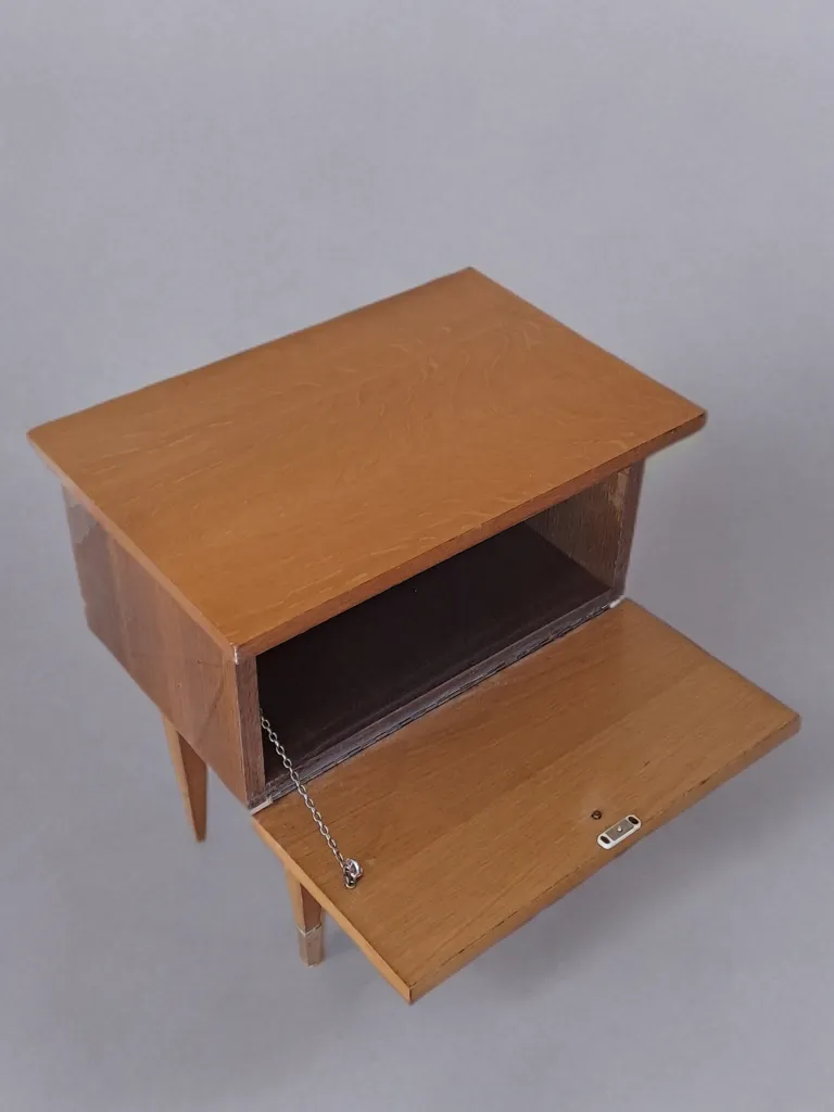 French Mid Century Nightstand,, 1950s photo Furniture