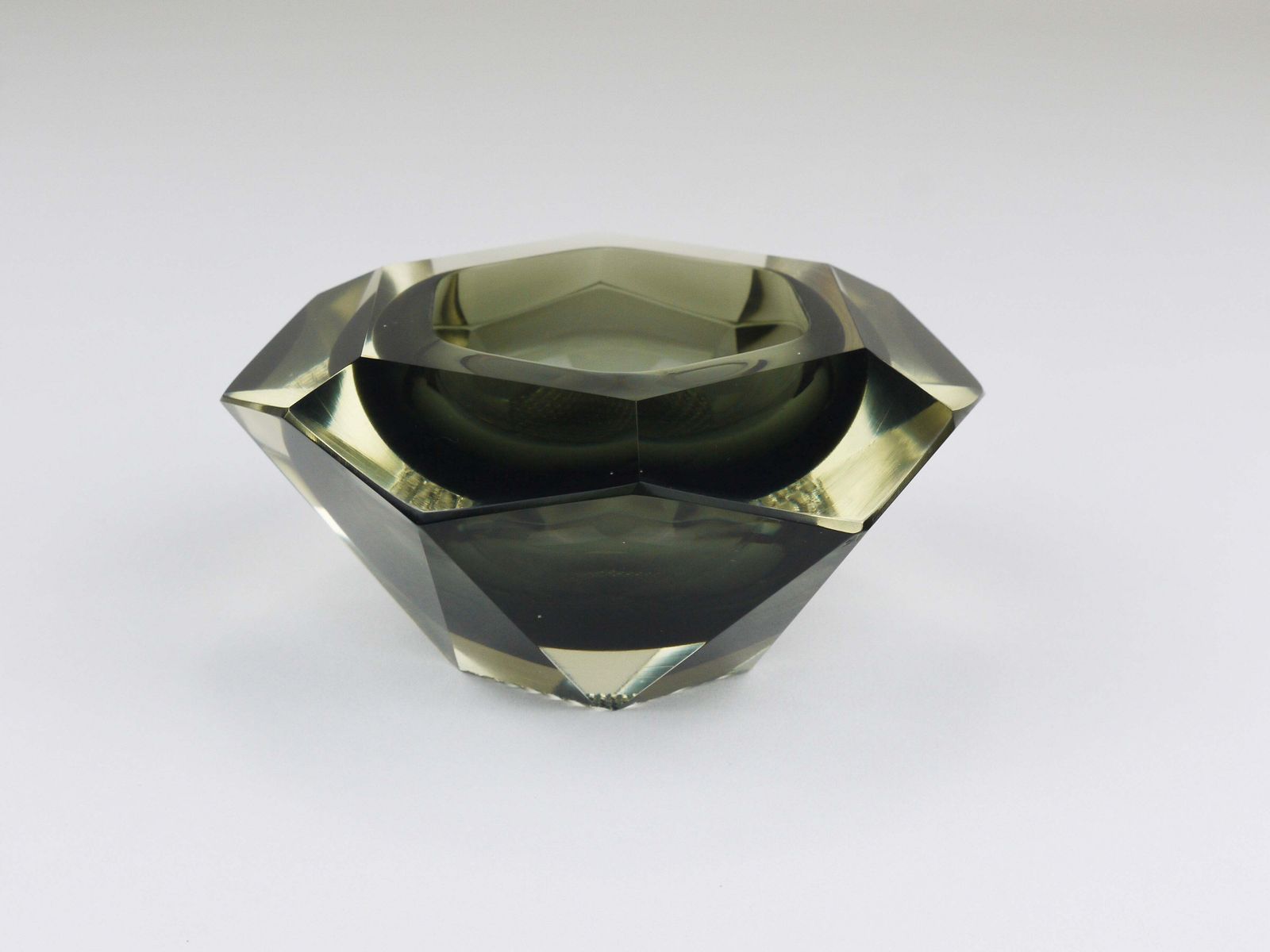 Mandruzzato Sommerso Faceted Diamond Caviar Bowl, Murano Glass, Italy, jaren 1960 photo vinterior