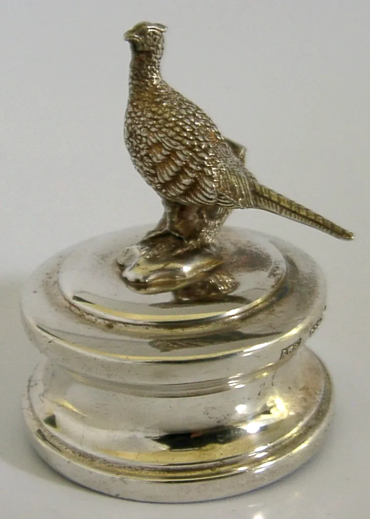 Sterling Silver Pheasant Figure Paper Weight 2000 Desk Item Animal Bird photo furniture