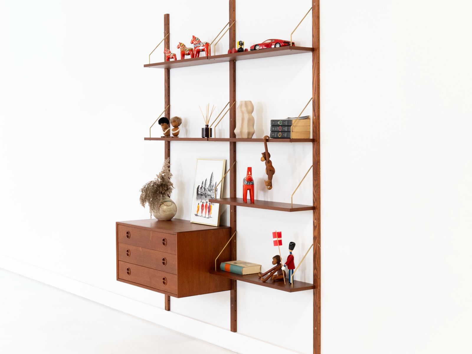 Teakhouten modulaire kast, Deens design, jaren 1960, gemaakt in Denemarken photo Meubels