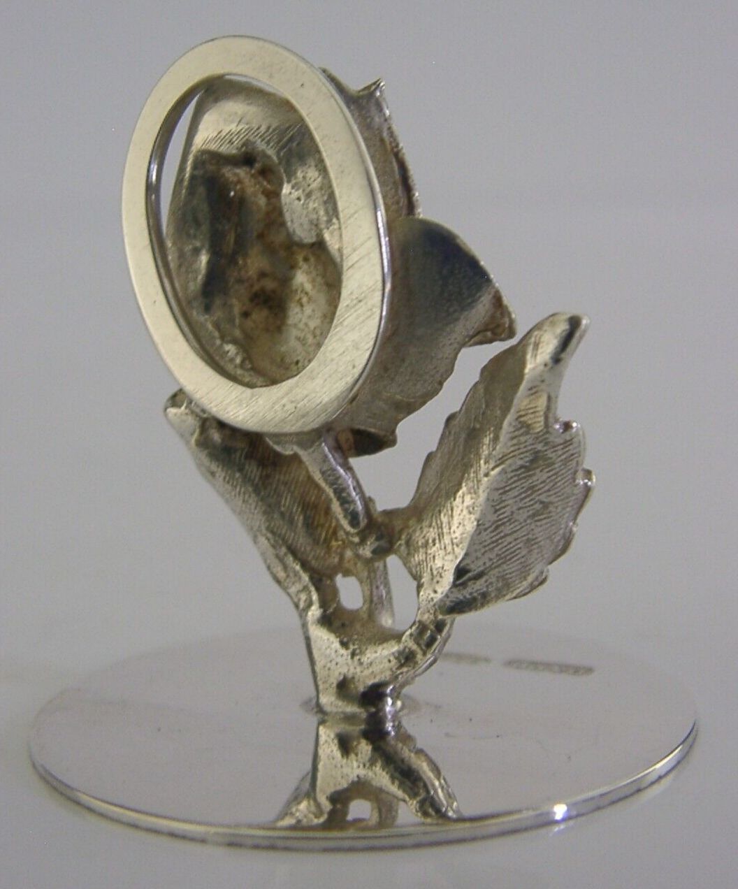 Porte-menu en argent sterling anglais en forme de rose, Birmingham 2000 photo for sale