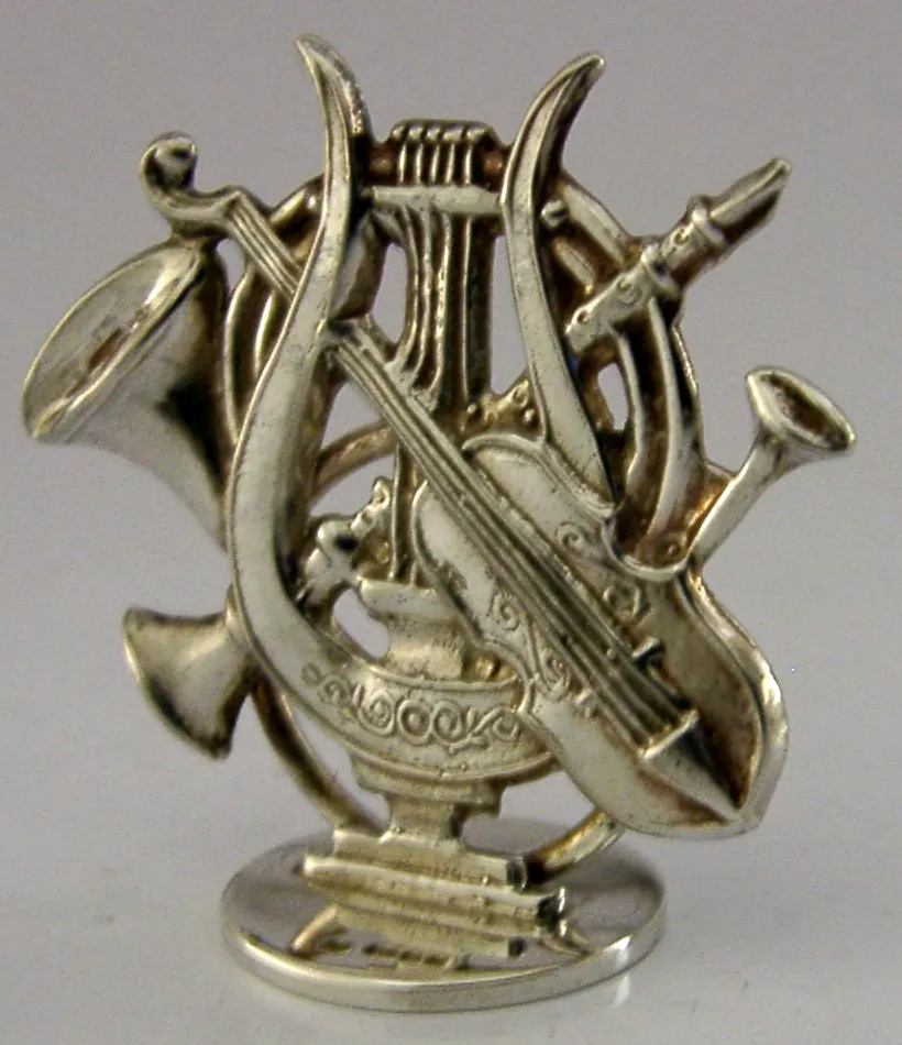 Menuhouder in Sterling Zilver met Muzikaal Thema, Birmingham 1994, Novelty