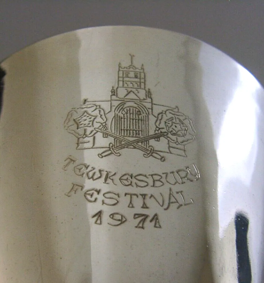 Heavy 140g Arts & Crafts Tewkesbury Sterling Silver Wine Goblet 1971 Barware photo vinterior