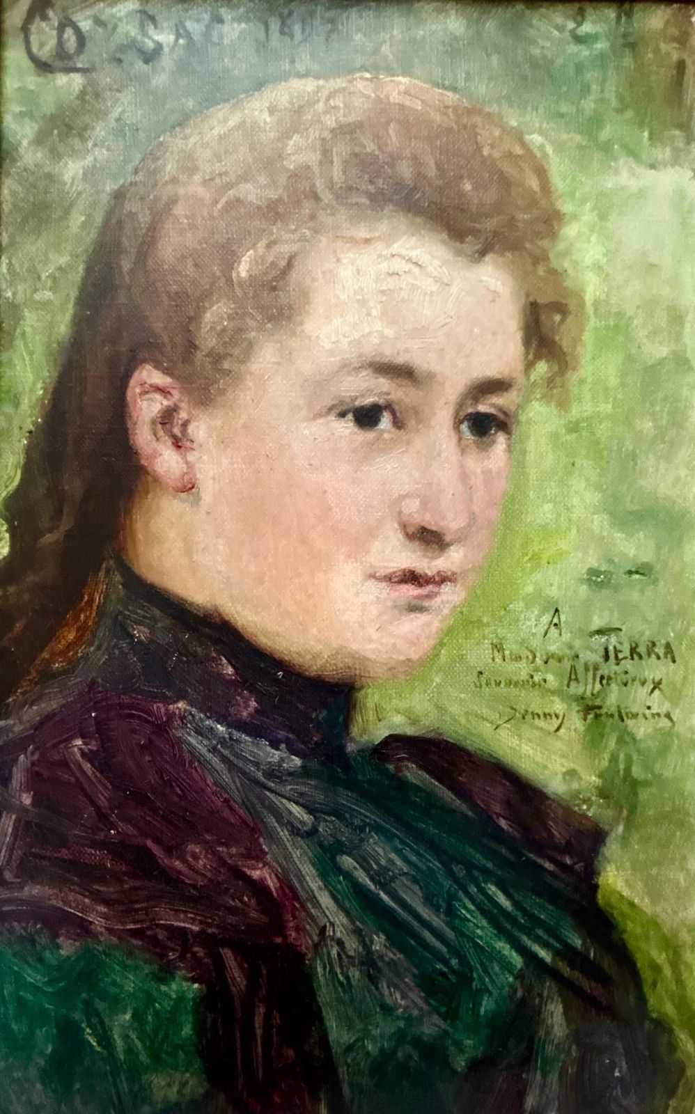 Frans schilderij ca. jaren 1890, Jenny Fontaine (1862 1938), olieverf op doek, vrouwenportret, portrettist, Parijse dame photo vinterior