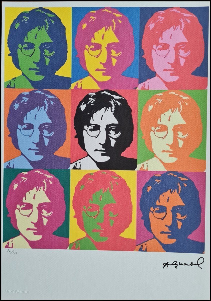 Naar Andy Warhol, 9x John Lennon, jaren 1980, print