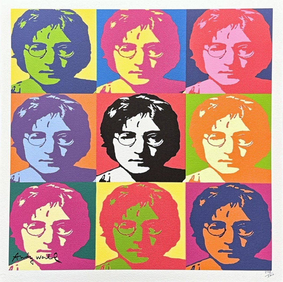 Naar Andy Warhol, 9x John Lennon, jaren 1980, print photo for sale