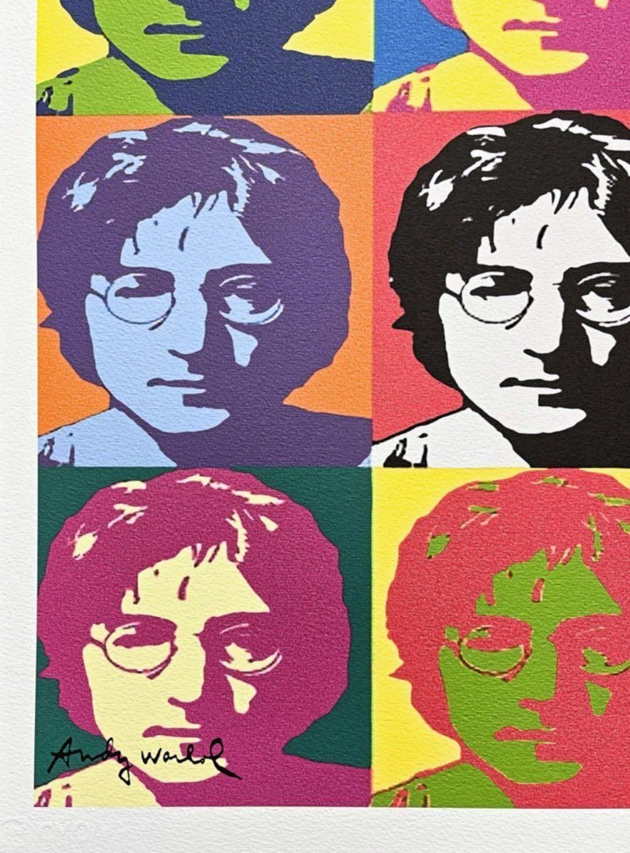 Naar Andy Warhol, 9x John Lennon, jaren 1980, print photo Kunst