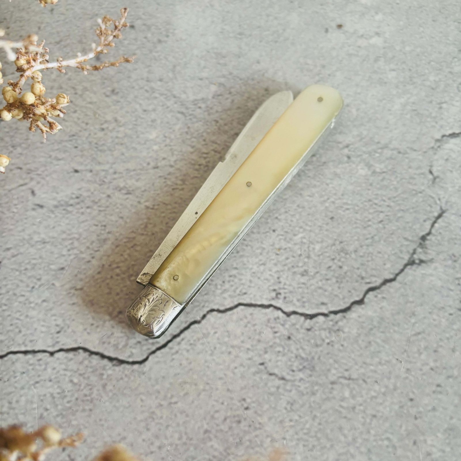 photo for sale Silver And Mother Of Pearl Folding Fruit Knife 1914