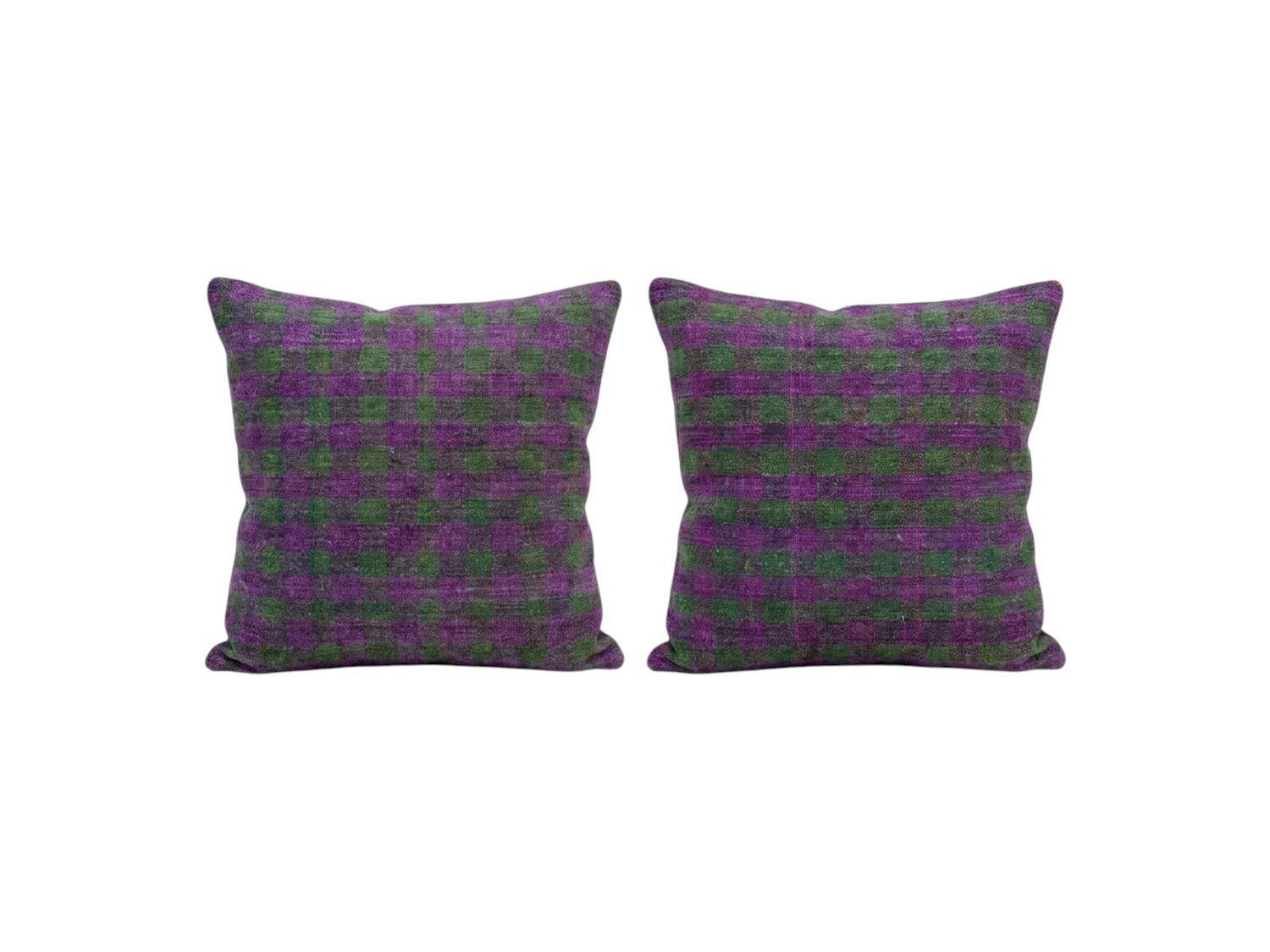 Oushak Kilim Kussenhoes 40 x 40 cm, Set van Twee