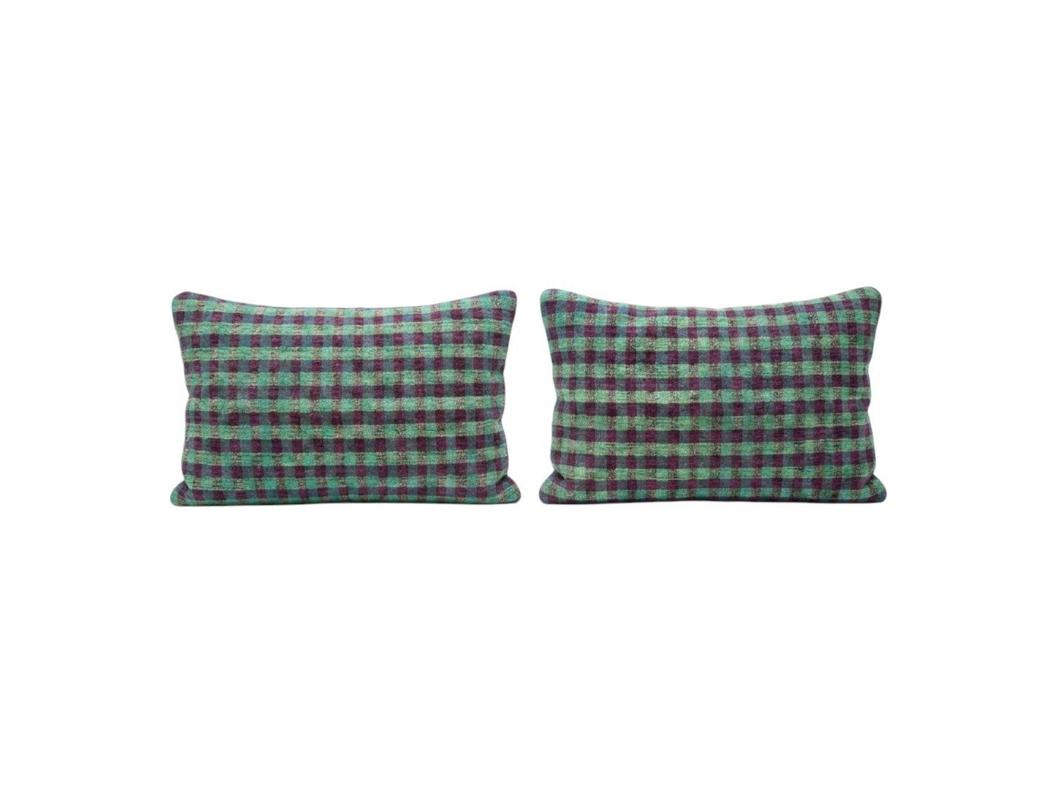 Turkische Kilim Lumbarkussenhoes 40 x 60 cm, Set van Twee