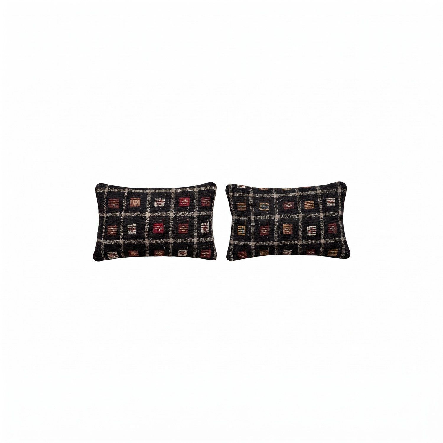 Housse de coussin lombaire kilim en laine turque 40 x 60 cm, lot de deux