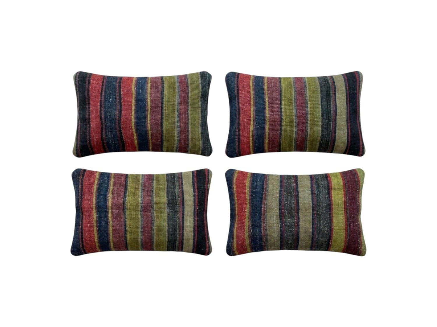 Turkische kilim lumbarkussenhoes 40 x 60 cm, set van vier
