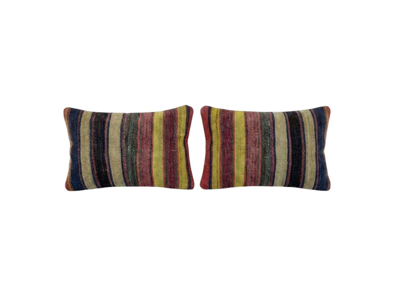 Oushak Kilim Lumbar Kussenhoes 40 x 60 cm, Set van Twee