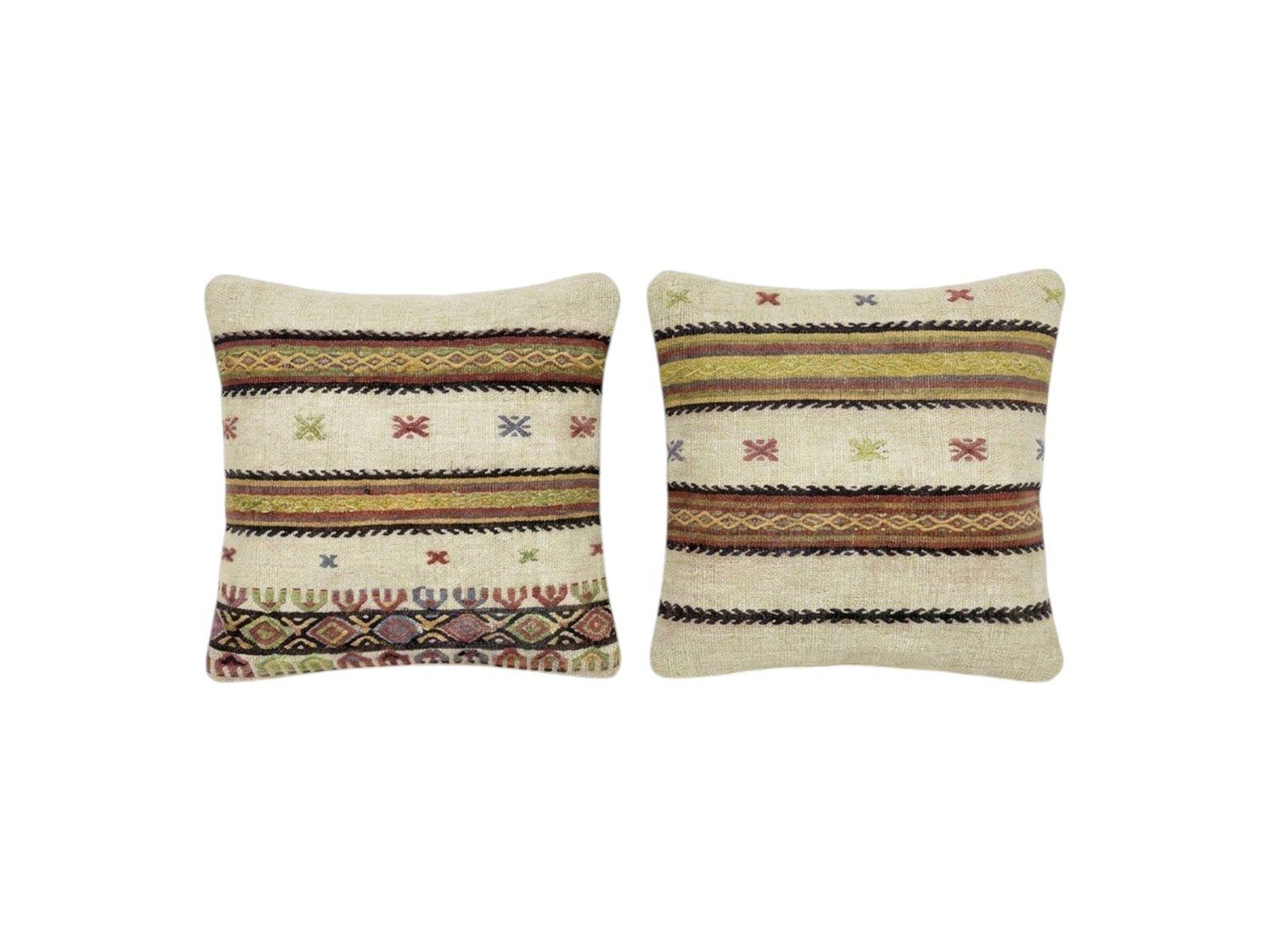 Oushak Kilim Kussenhoes 50 x 50 cm, Set van Twee