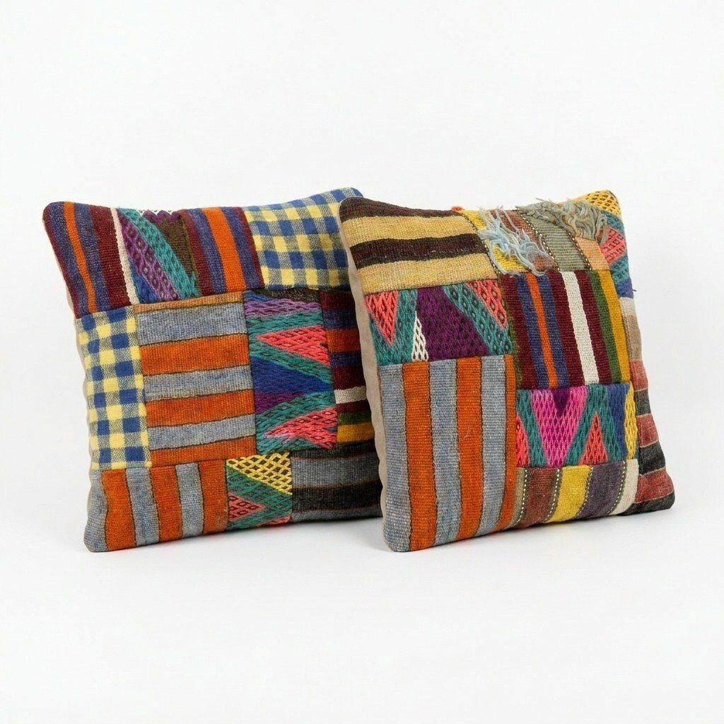 Housse de coussin kilim anatolien 50 x 50 cm, lot de deux photo furniture