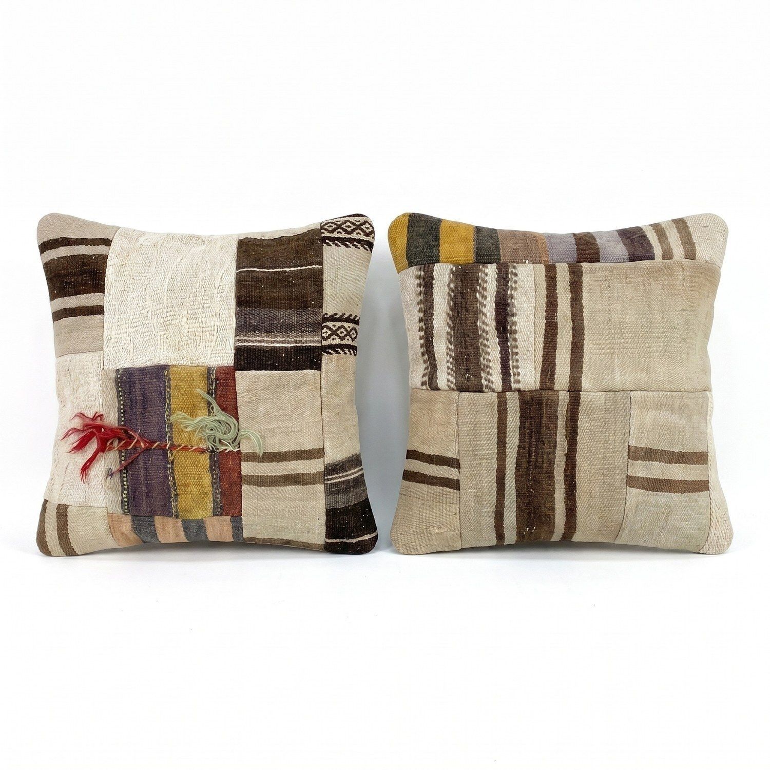 Turkse kilim kussenhoes 50 x 50 cm, set van twee photo for sale