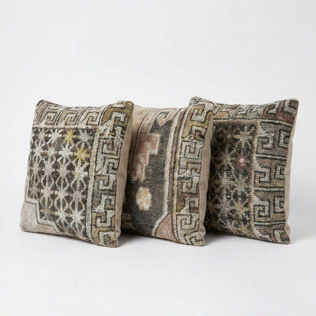 Housse de coussin en tapis anatolien 50 x 50 cm, lot de trois photo furniture