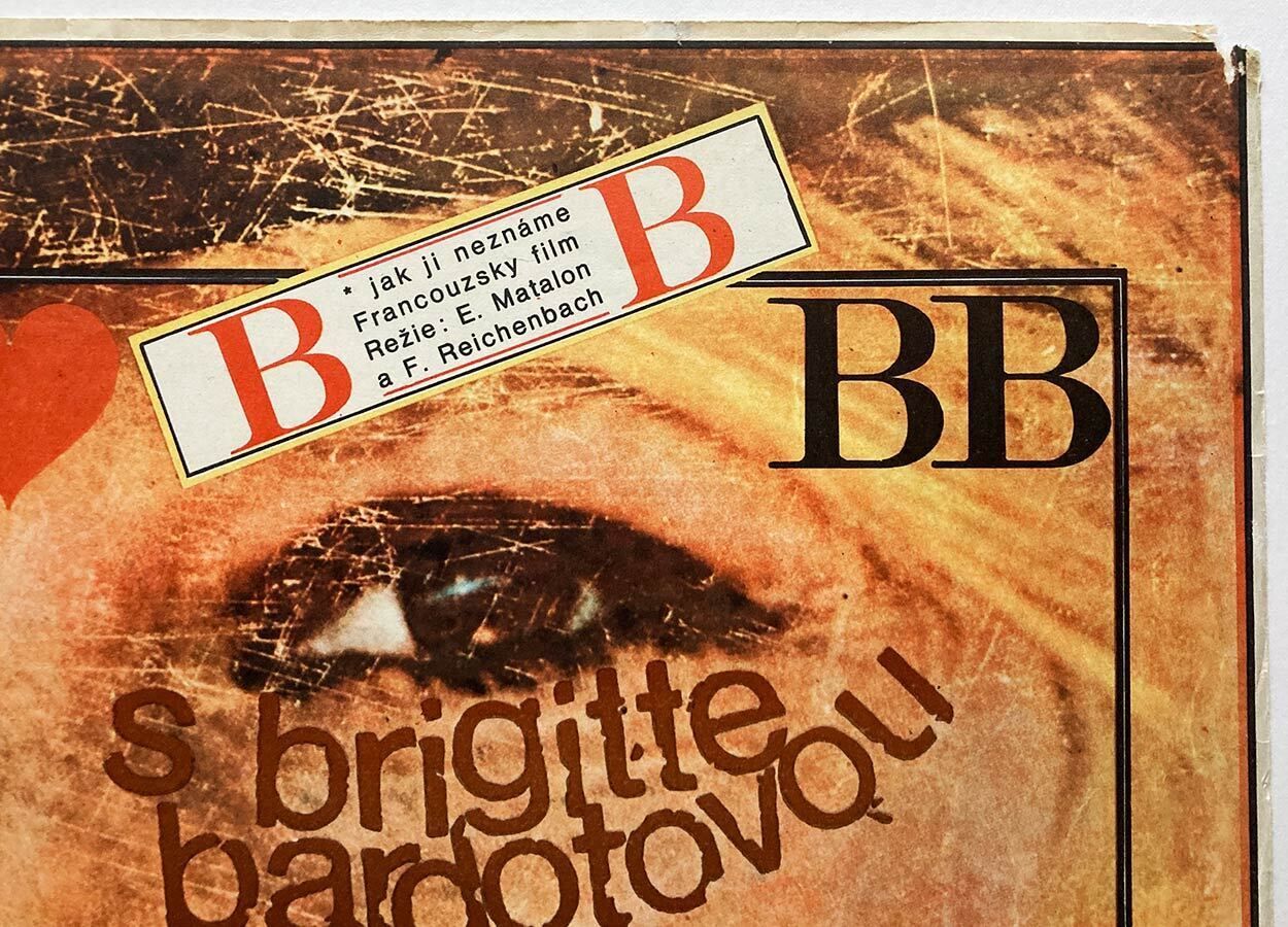 Affiche de cinéma Brigitte Bardot, Zdeněk Ziegler, 1970, impression vintage tchèque d'époque photo 87.0