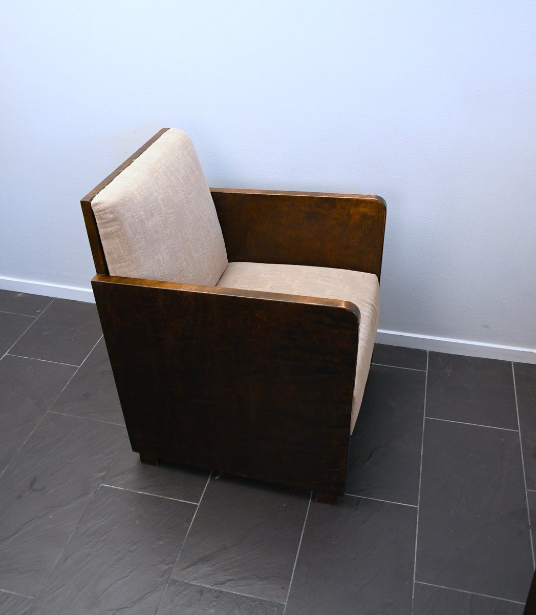 Swedish Grace fauteuils in gevlamd berkenhout, toegeschreven aan Axel Larsson voor Bodafors, eind jaren 1920, set van 2 photo furniture