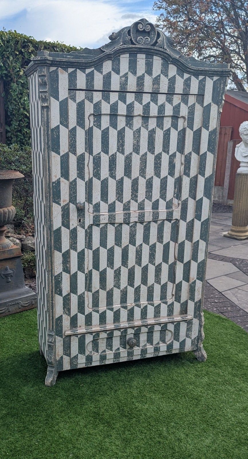 photo buy Mid Late 19th Century Italian Pine Painted Wardrobe Delivery Available 0366