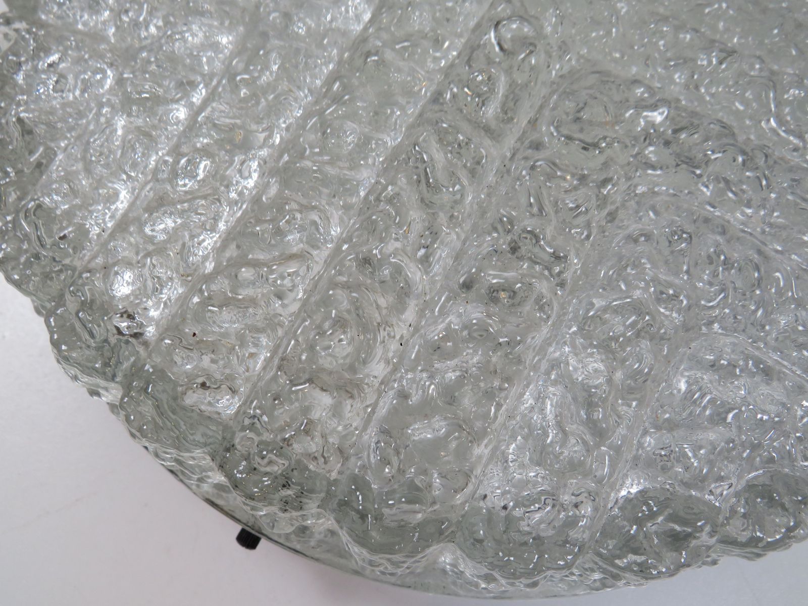 Mid Century Rzb Pressed Glass Ceiling Light, Germany, 1970s photo for sale