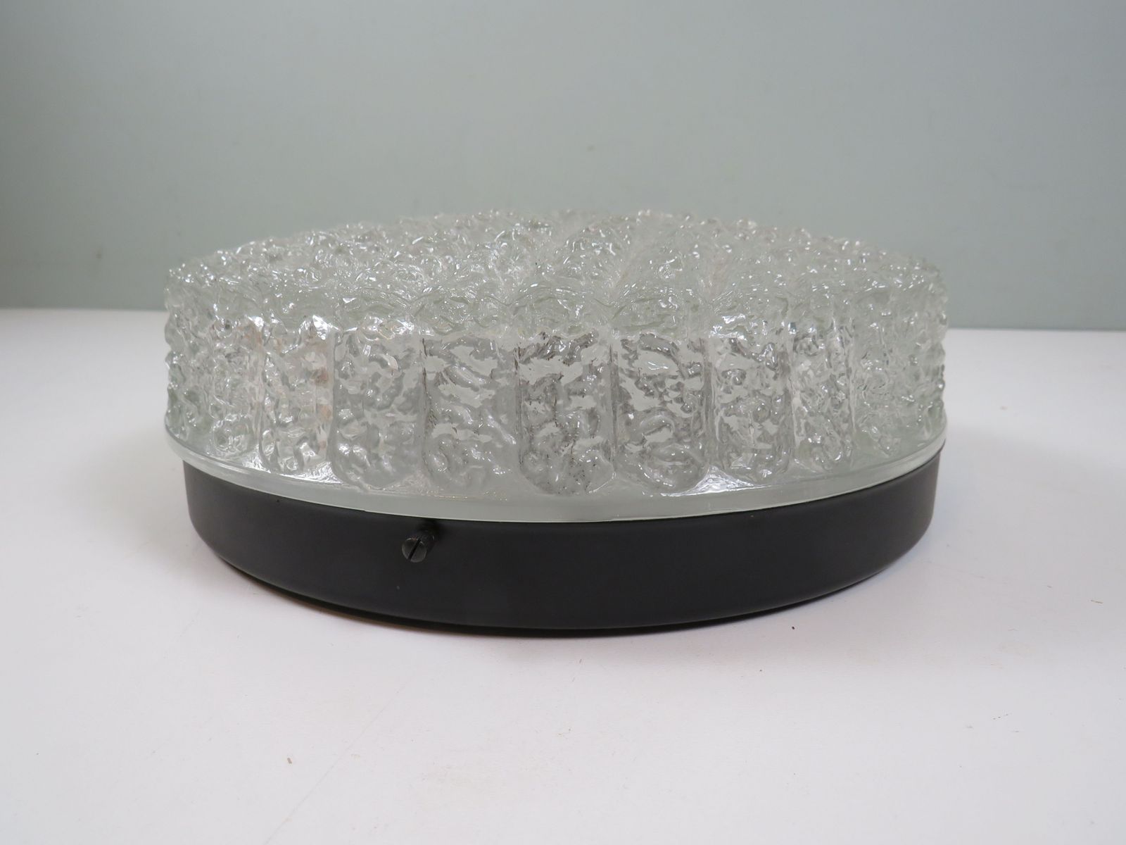 Mid Century Rzb Pressed Glass Ceiling Light, Germany, 1970s photo furniture