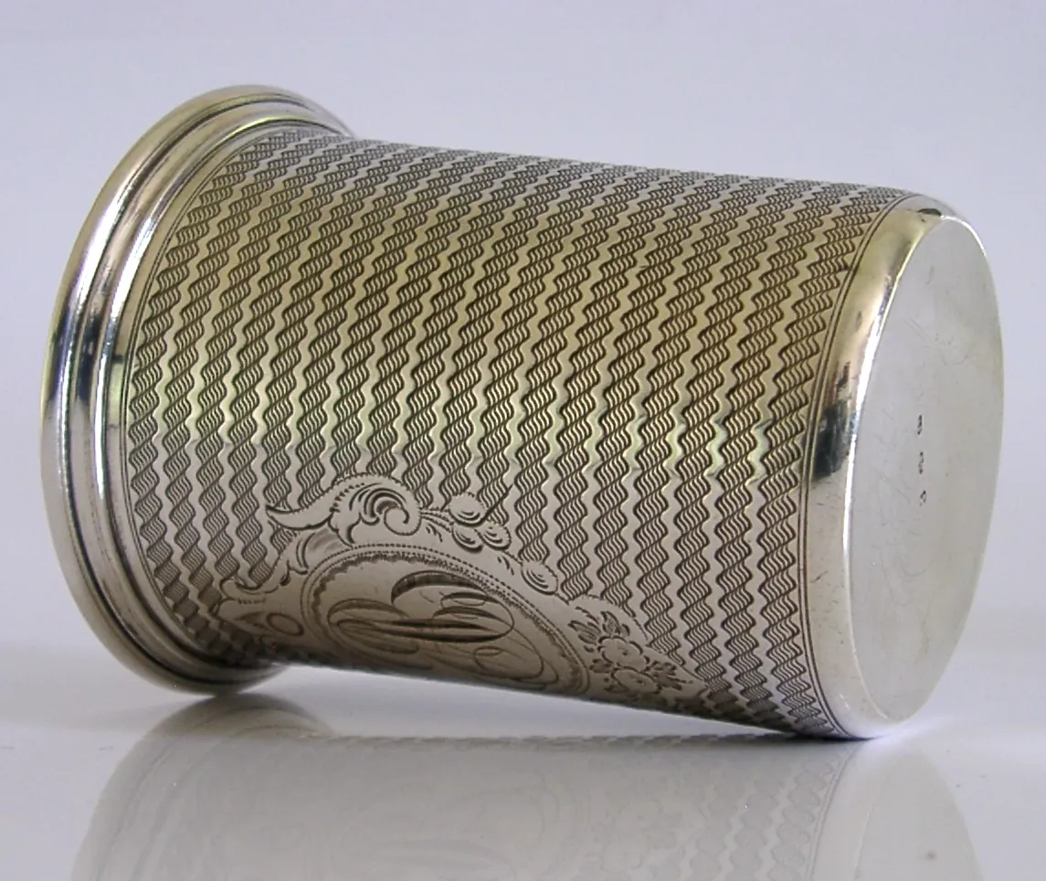 photo furniture Early German / Austrian 812 Solid Silver Beaker Cup C1840 Barware Antique 58g