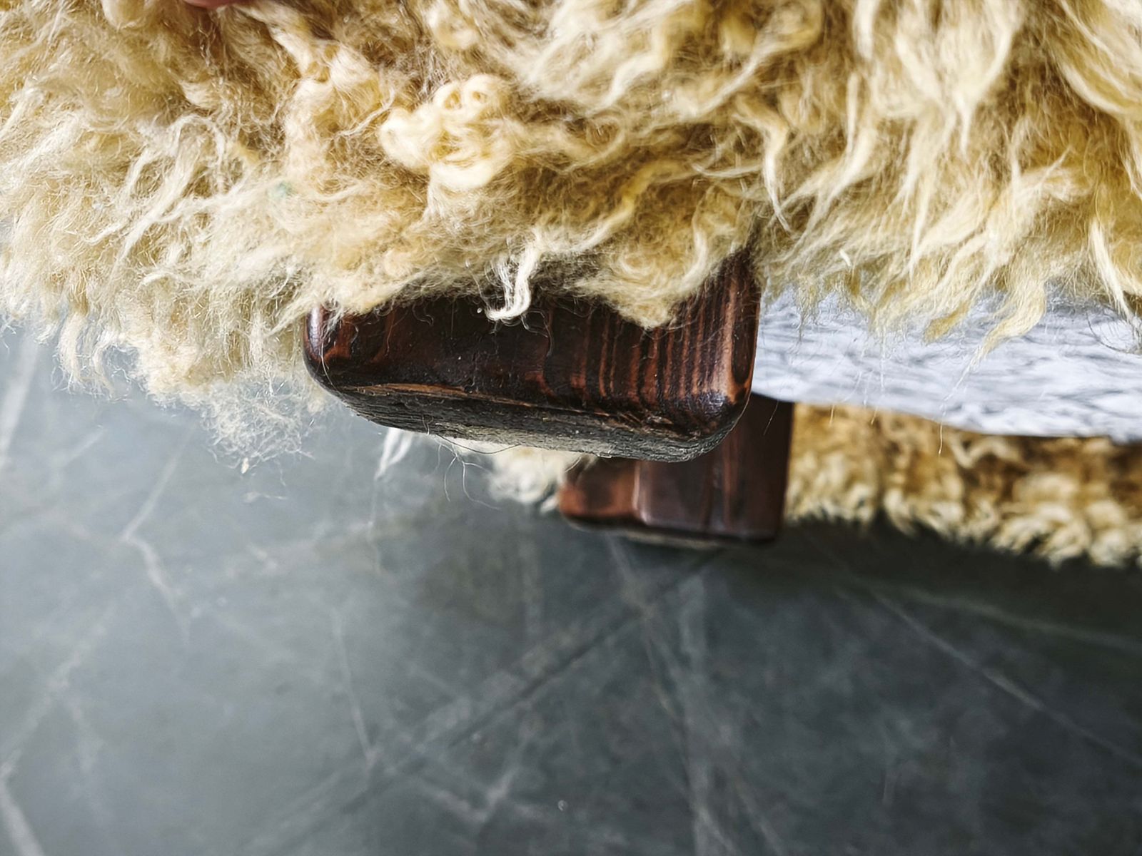 Rare Pair Of Monumental Art Deco Skandilock Sheepskin Wingback Chairs 1930s photo furniture