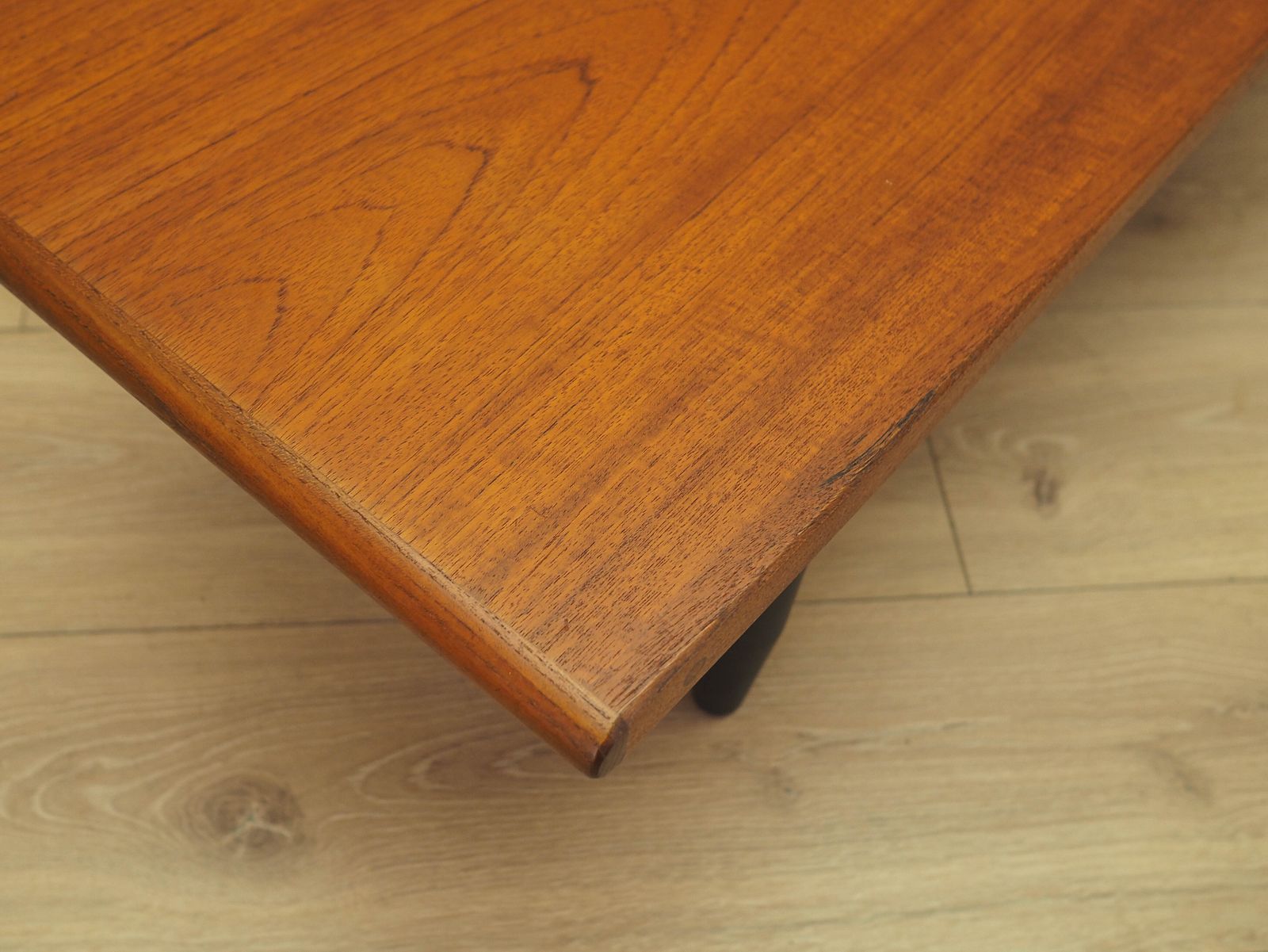 photo furniture Teak Sideboard On Dark Tapered Legs, Low Danish Console Table, 1970s