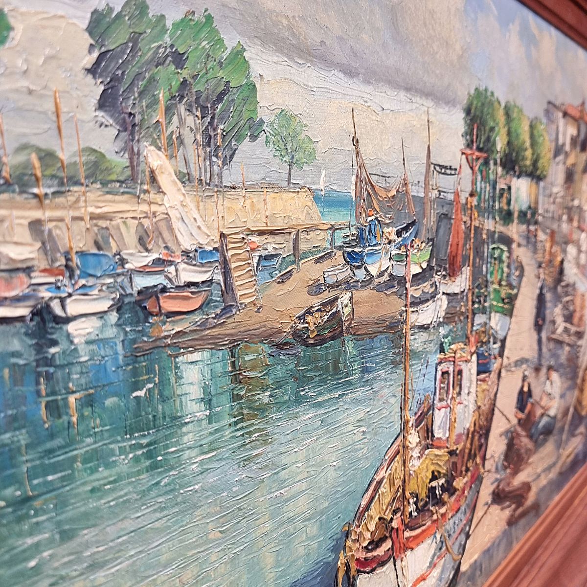 Vue de port de Georges Robert Mabille, huile sur toile photo 395.0