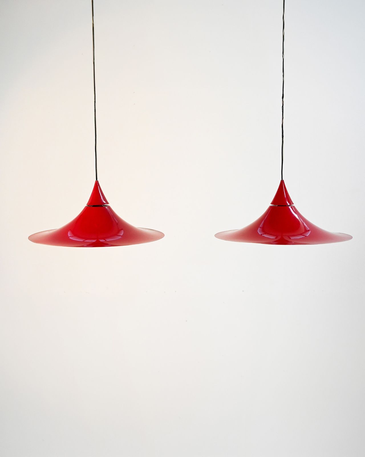Pair Of Pendant Lamps Attributable To The “Semi” Model By Claus Bonderup And Torsten Thorup For Fog & Mørup, 1960s photo Lighting