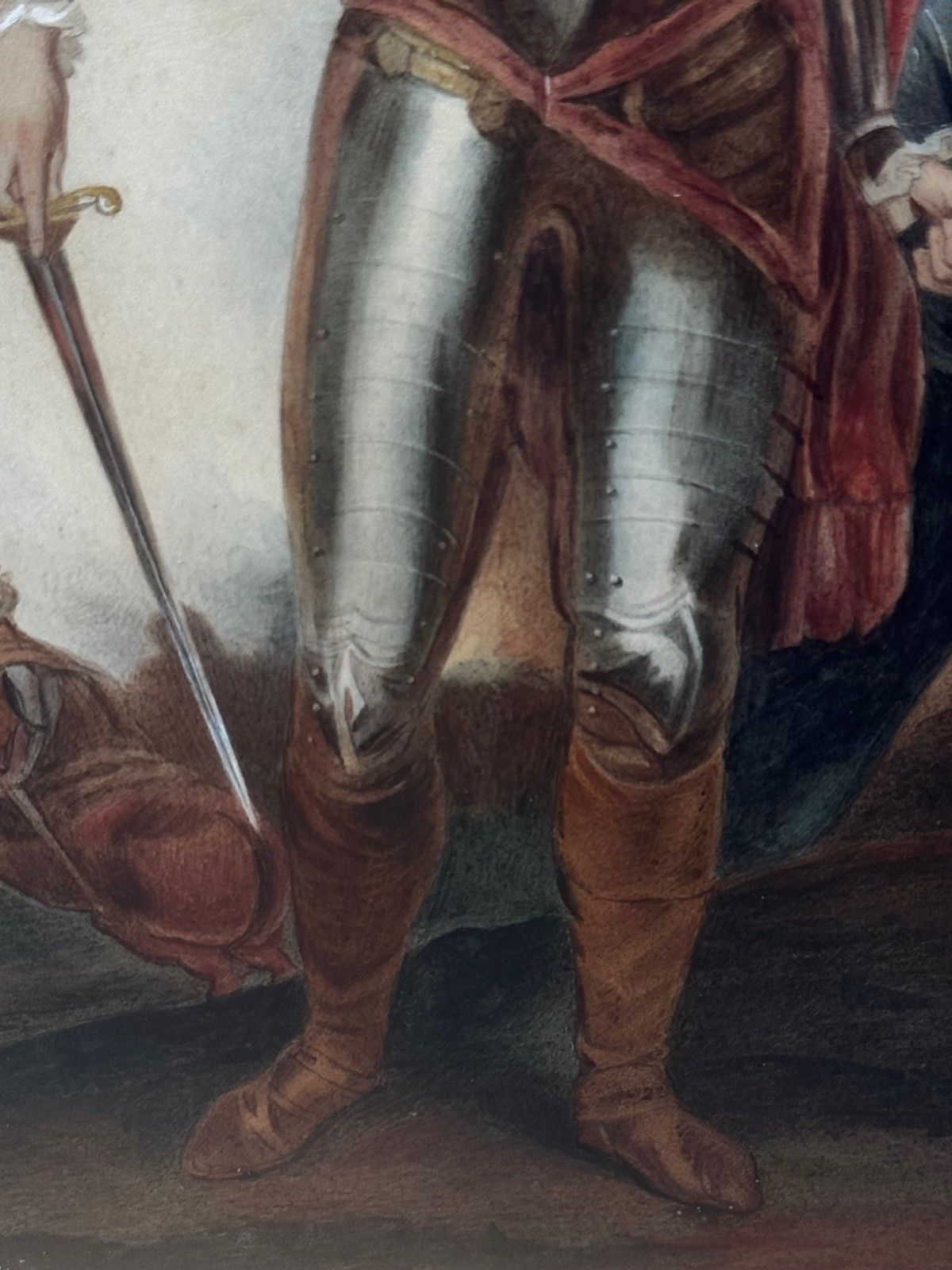 18e-eeuws schilderij, Earl Charles Stanhope met Marcus Richard Fitzroy Thomas photo vintage