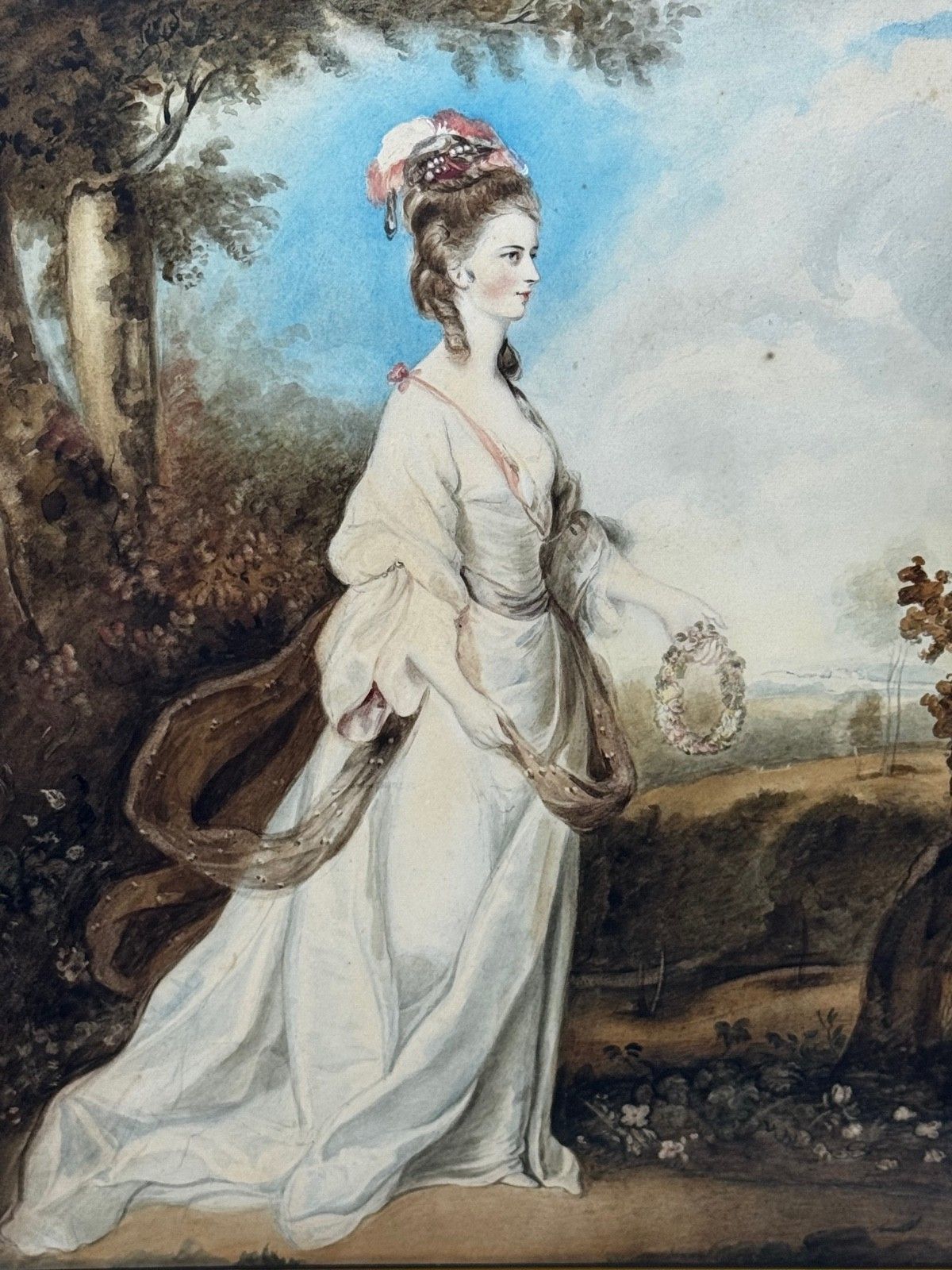 18th Century Portrait Painting Of Lady Jane Stanhope After Sir Joshua Reynolds photo furniture