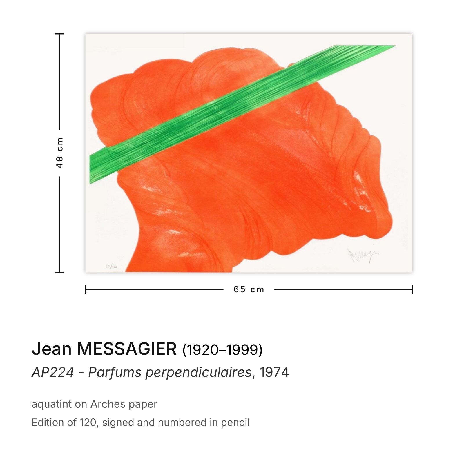 Jean Messagier Signed Aquatint Ap224   Parfums Perpendiculaires 1974 photo furniture