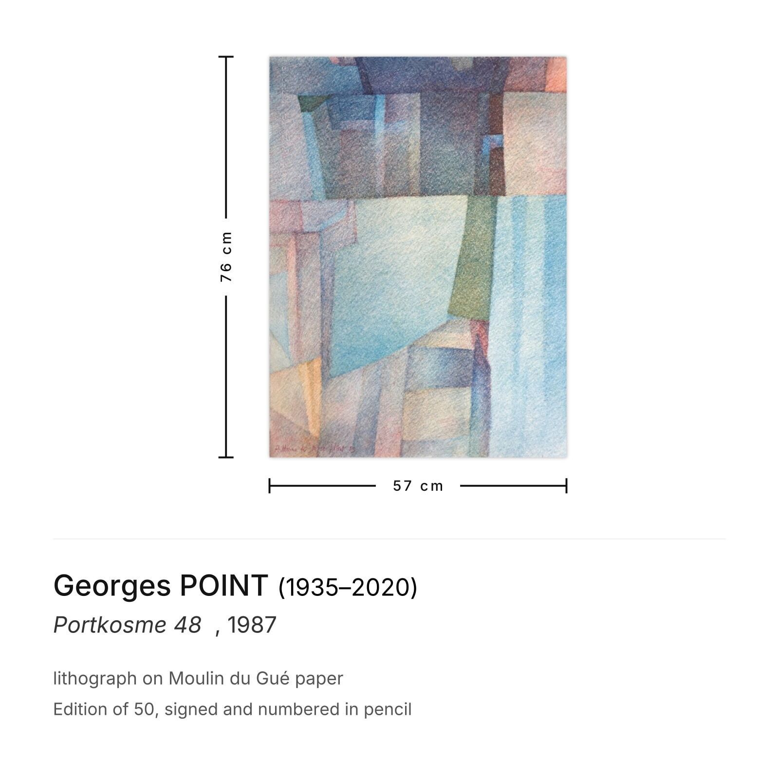 Georges Point Signed Lithograph Portkosme 48   1987 photo furniture