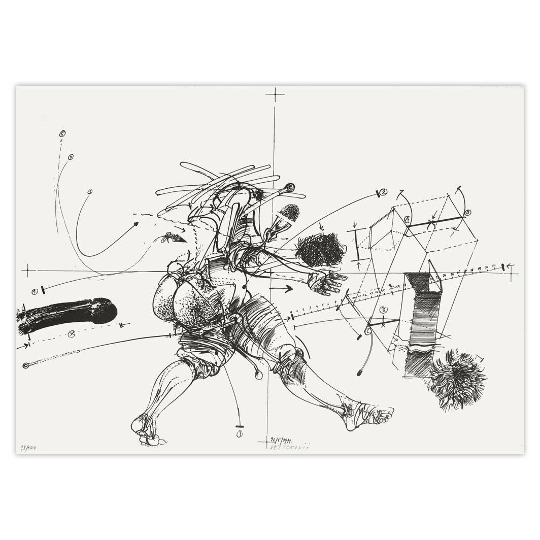 Vladimir Velickovic Gesigneerde Lithografie Masculin Féminin 1971