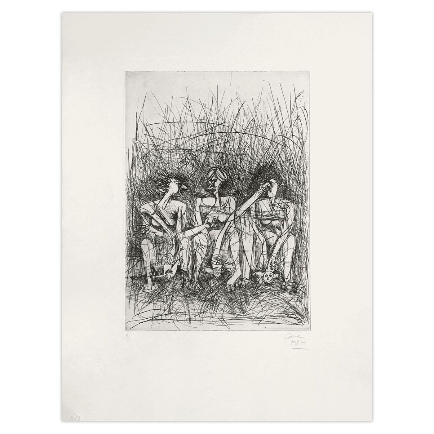 Louis Cane Gesigneerde Ets Accoucheuses (2ème état) 1987