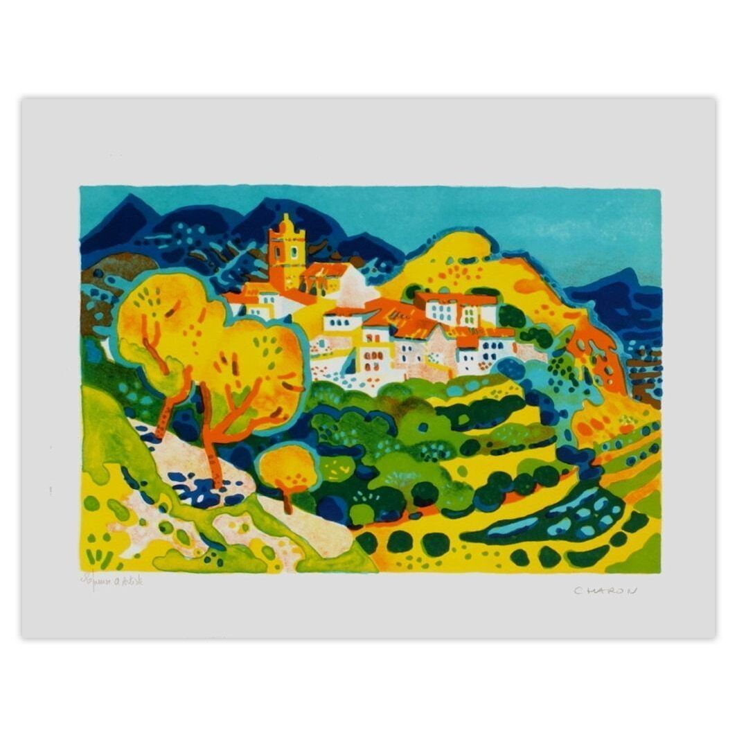 Guy Charon Gesigneerde Litho Les Espaliers 1965