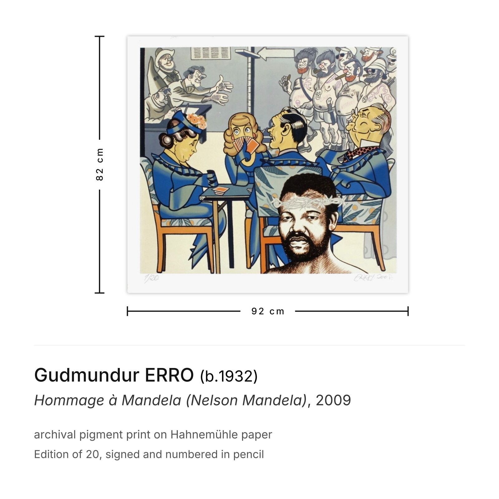Gudmundur Erro Signed Archival Pigment Print Hommage à Mandela (Nelson Mandela) 2009 photo furniture