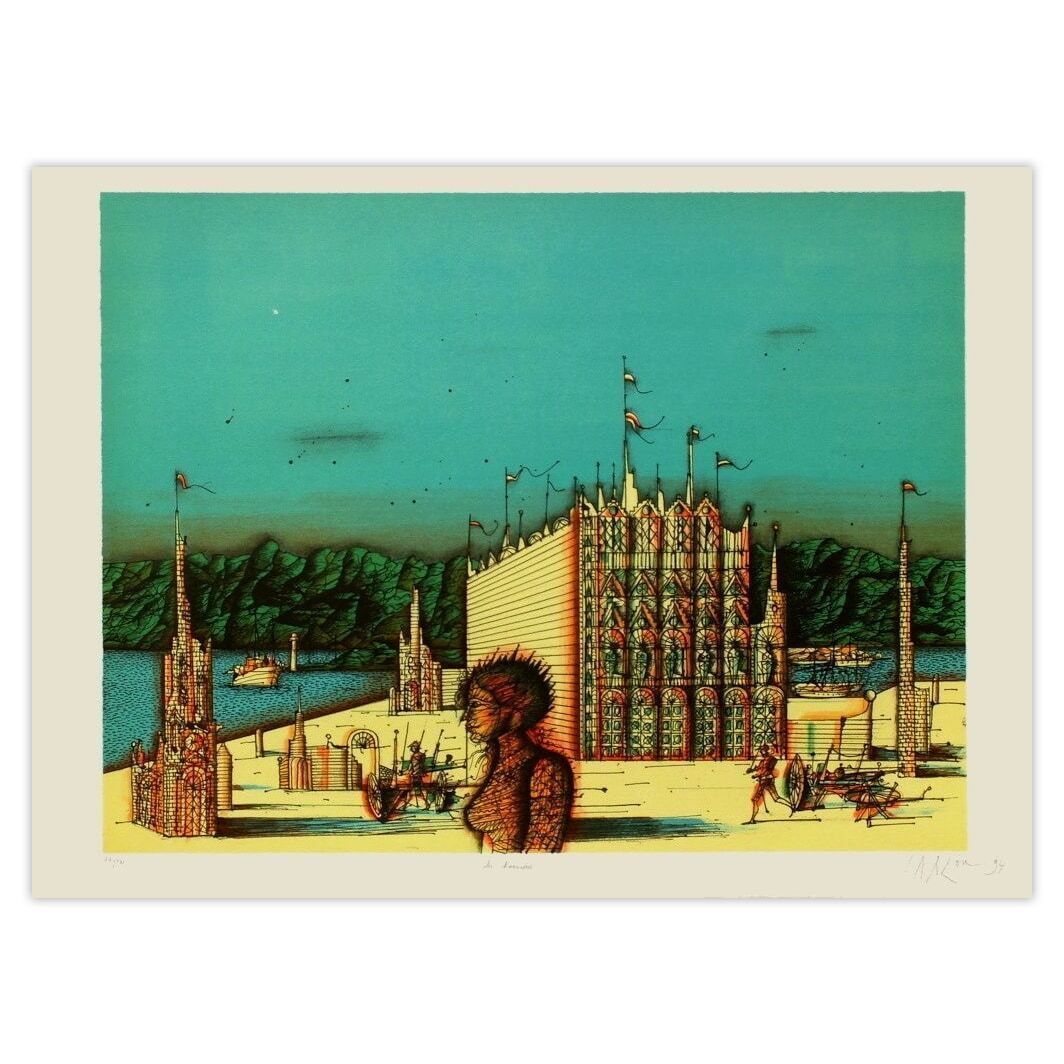 Jean Carzou Gesigneerde Lithografie Les Bannières 1994