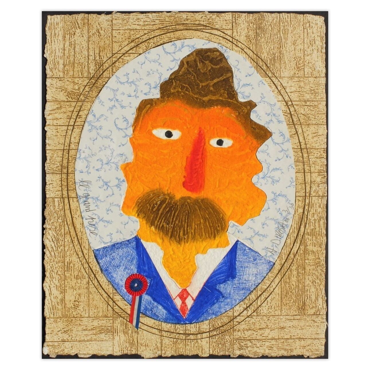 Hervé Di Rosa Gesigneerde Carborundum Ets Famille : Le Grand Père 2006